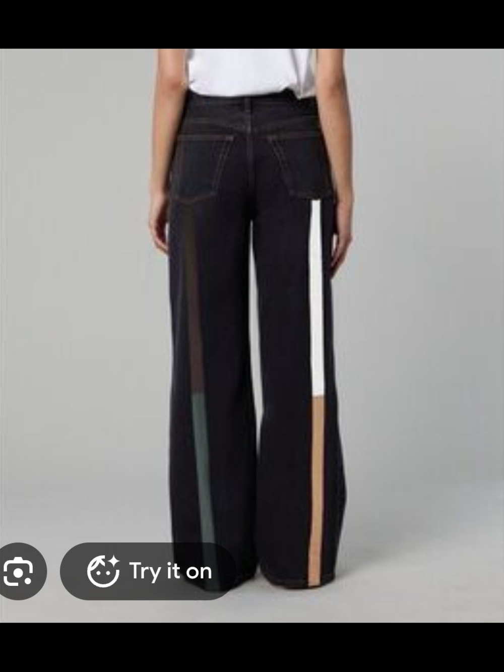 Still Here Woody Rainbow Walker Jeans size 27 Wide-Leg Black Jeans